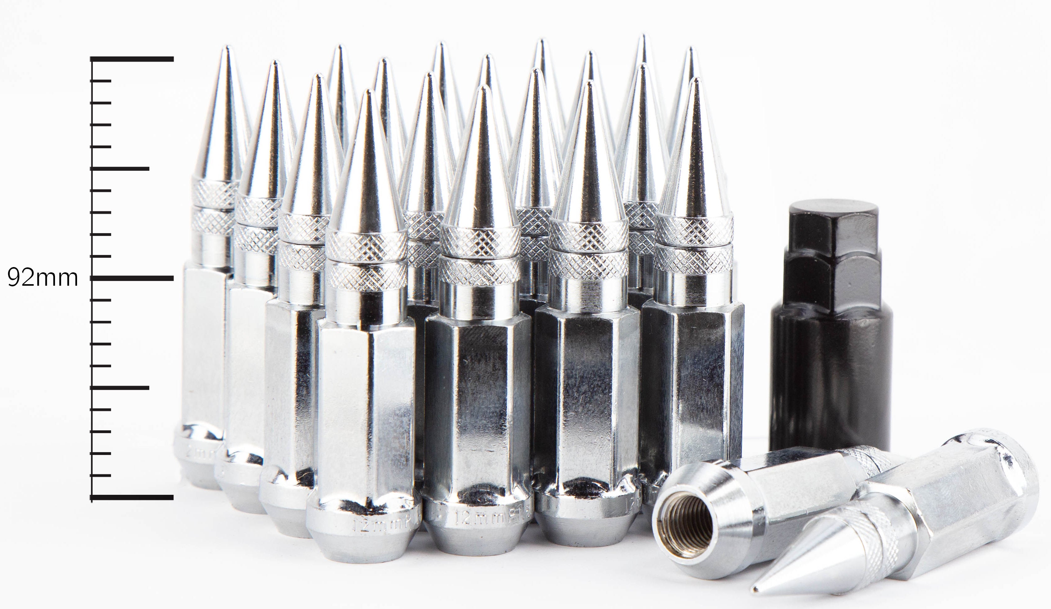 Aodhan XT92 Spiked Extended Lug Nut Set – Conical Seat, 91mm