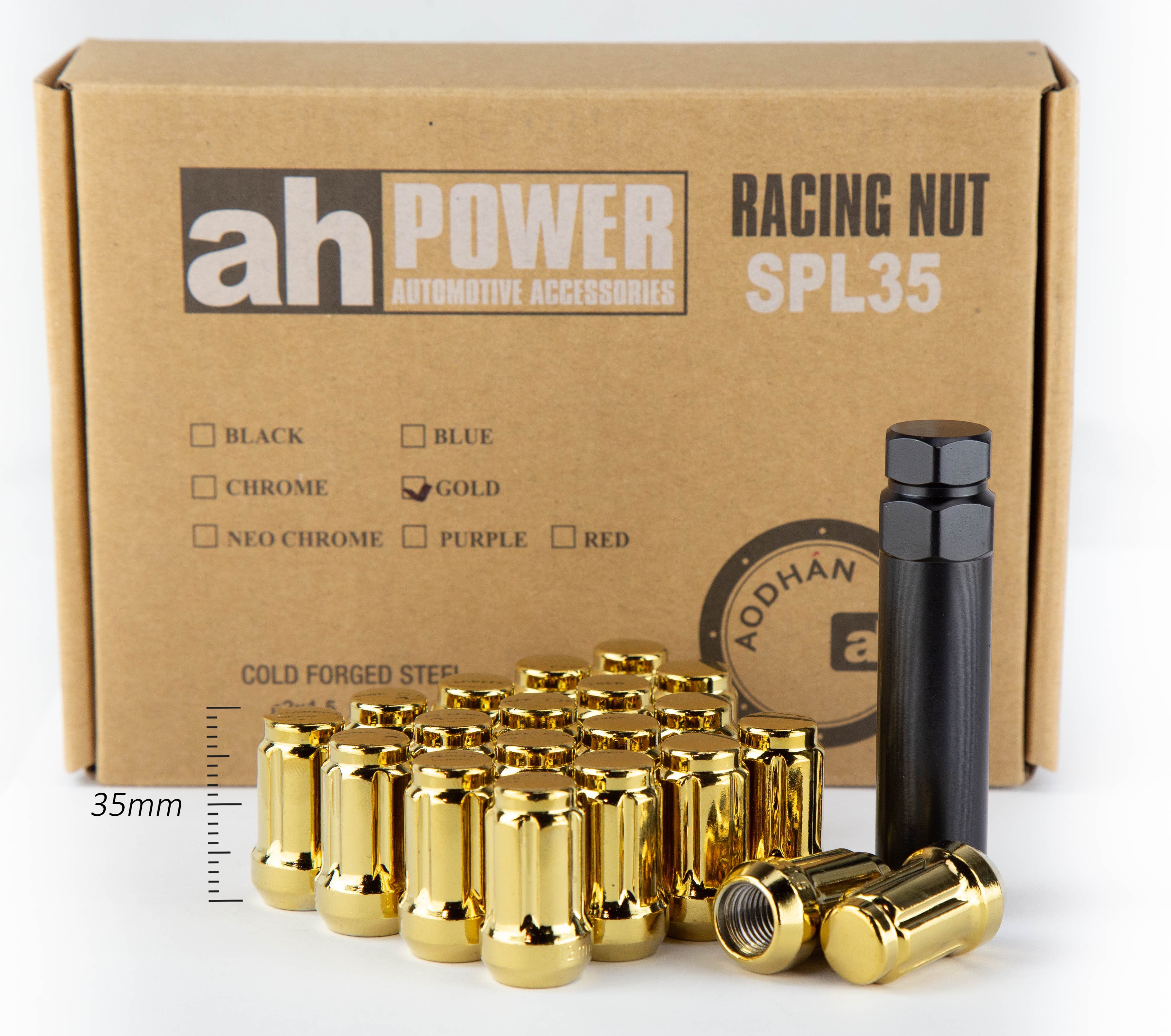 vainon ボルトリング17号 Aodhan SPL35 Spline Lug nuts Set - Conical Seat ,35mm Overall Size