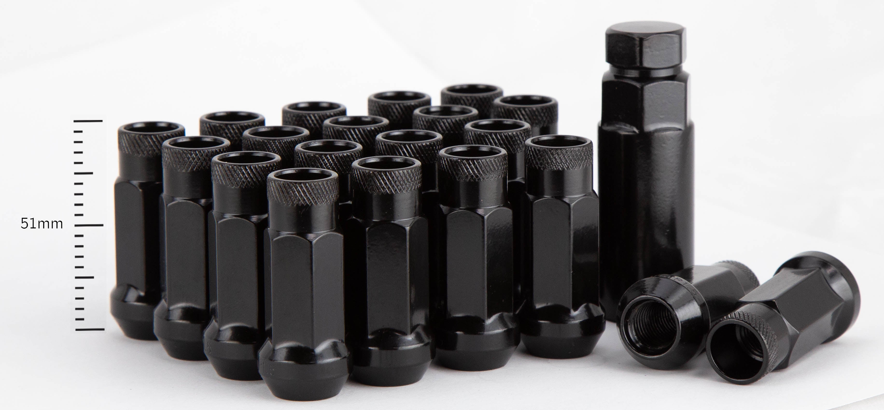 Aodhan XT51 Extended Open End Lug Nut Set – Conical Seat, 51mm
